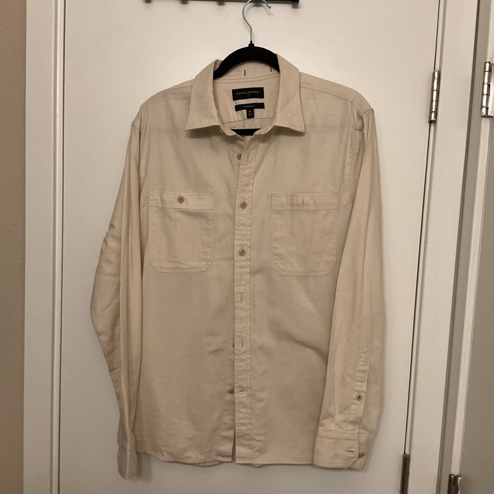 Banana Republic Beige Long Sleeve Shirt
